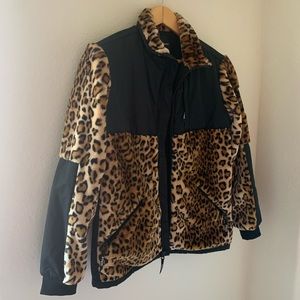 40s and Shorties Technical Gear Leopard Print Zip Fur Jacket
